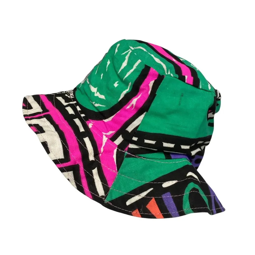Vintage Colorful Bali Abstract Print Adult Bucket Hat - Picture 3 of 7